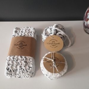 Handmade crocheted 100% cotton bath set